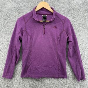 The North Face Size S Womens‎ Purple Long Sleeve 1/4 Zip Fleece Sweatshirt